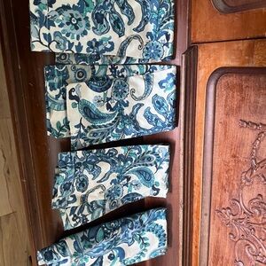 Pottery Barn Blue and Cream Floral Napkins